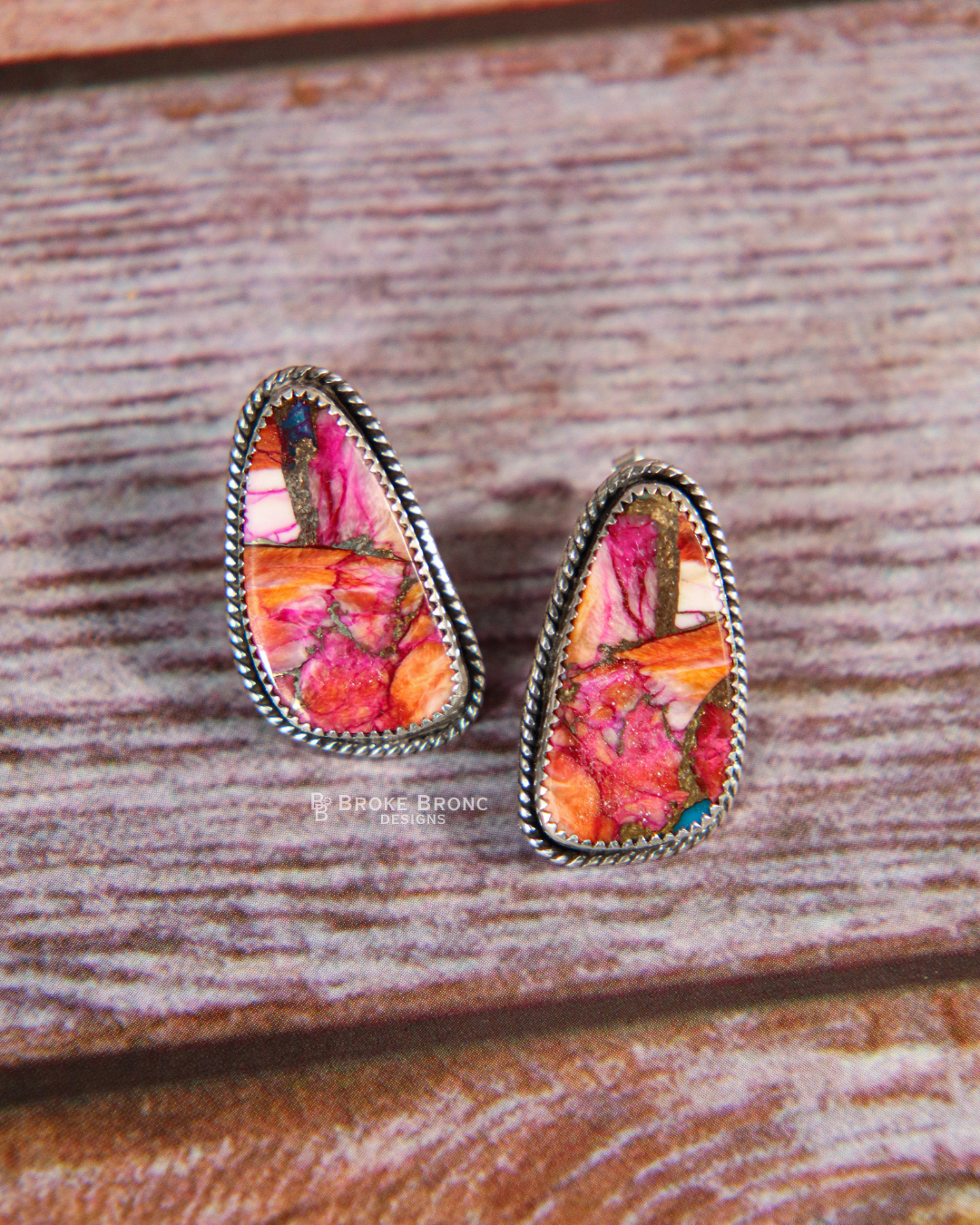 Multi Turquoise Sterling Silver Stud Earrings