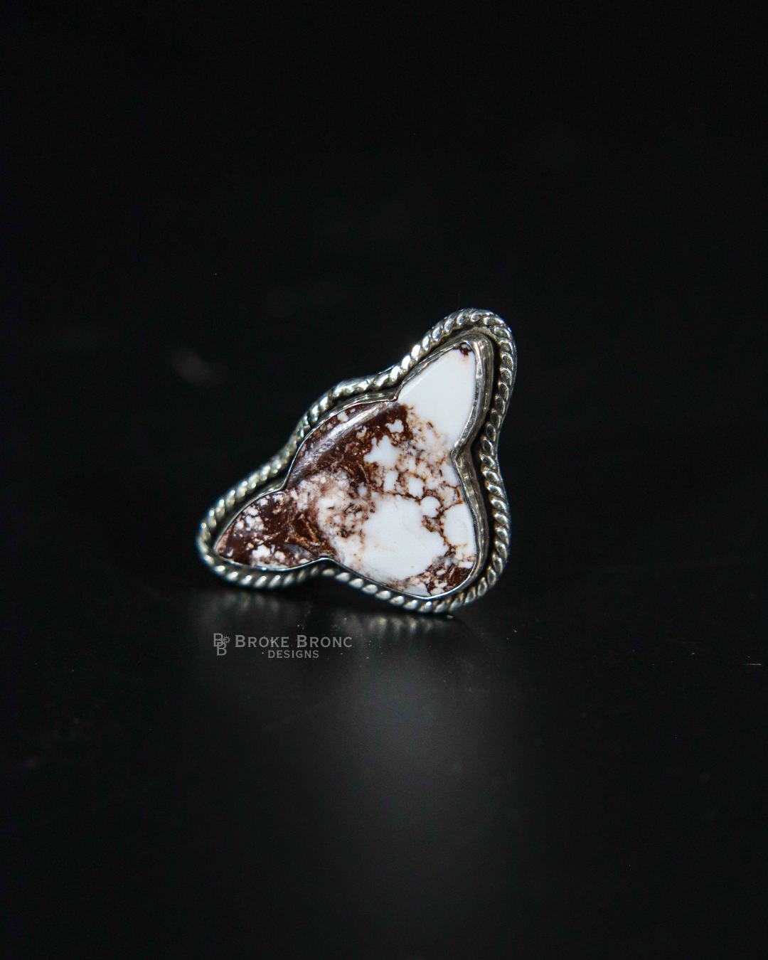 Wild Horse Cow Head Sterling Silver Ring - Size 6