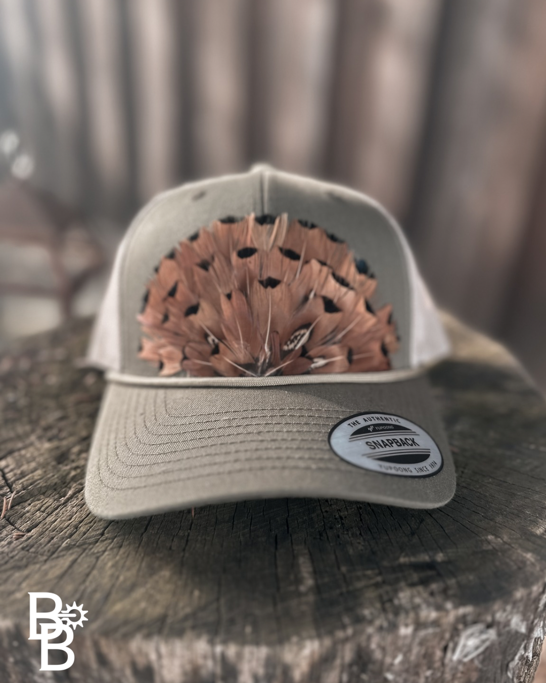 Moss Green/Khaki Feather Trucker Hat