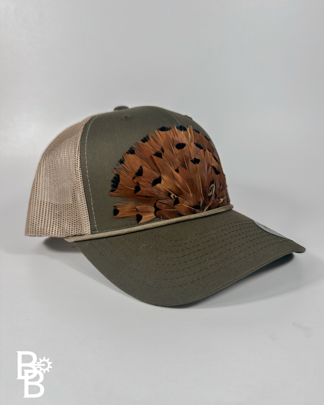 Moss Green/Khaki Feather Trucker Hat