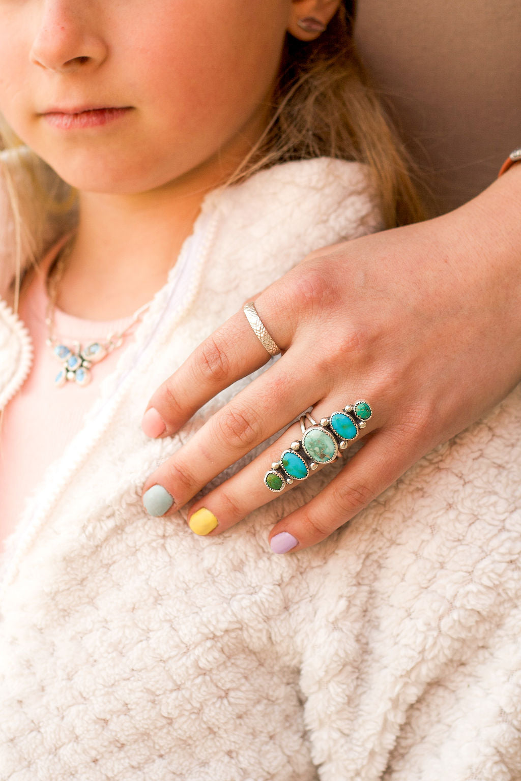 White Water & Sonoran Mountain Turquoise Ring (Size 7)