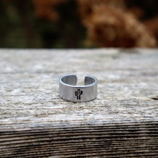 The Lonely Cactus Stamped Ring