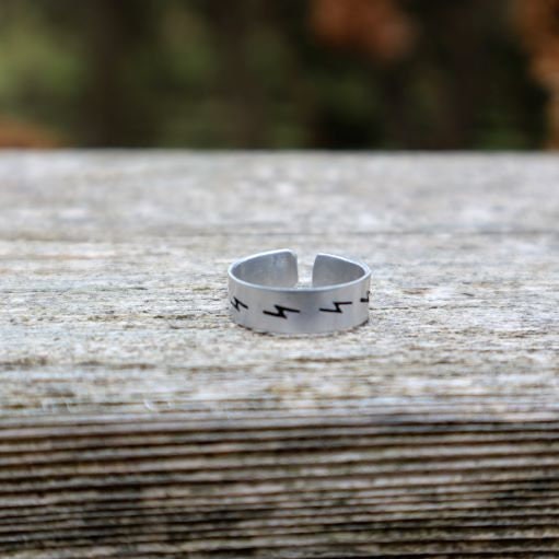 Lightning Bolts Stamped Ring