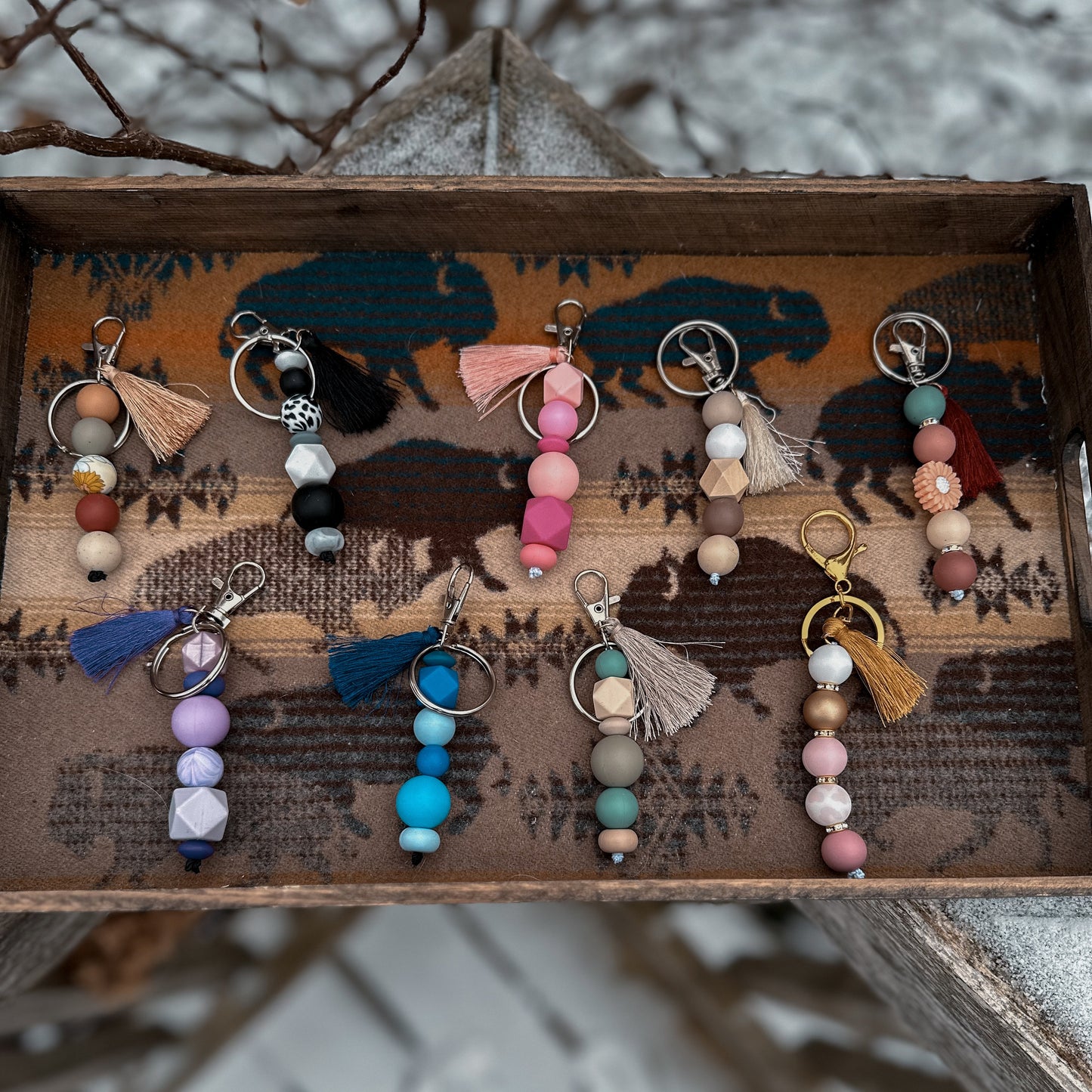 Silicone Beaded Keychain