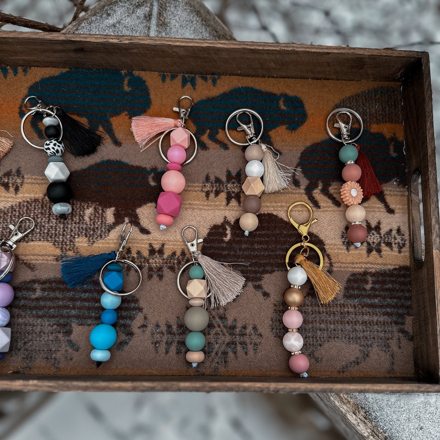 Silicone Beaded Keychain