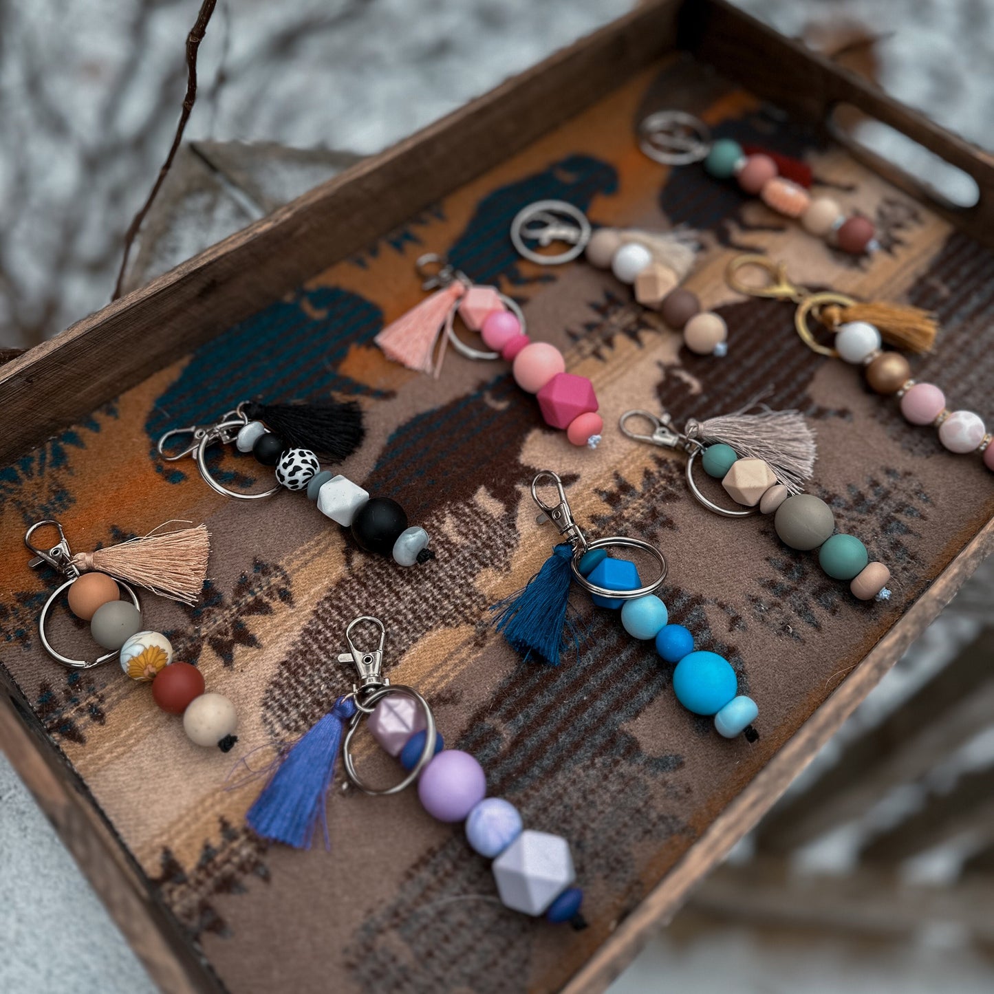 Silicone Beaded Keychain