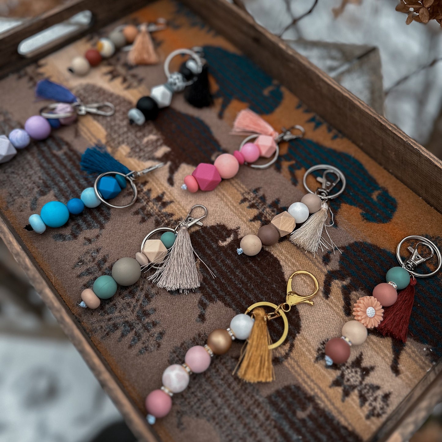 Silicone Beaded Keychain