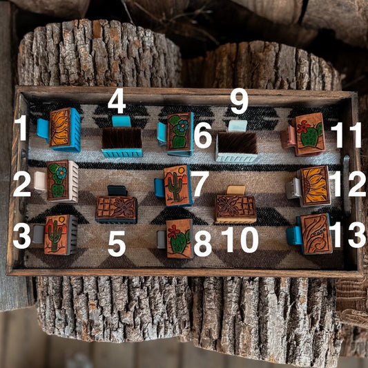 Mini Leather Hair Clips