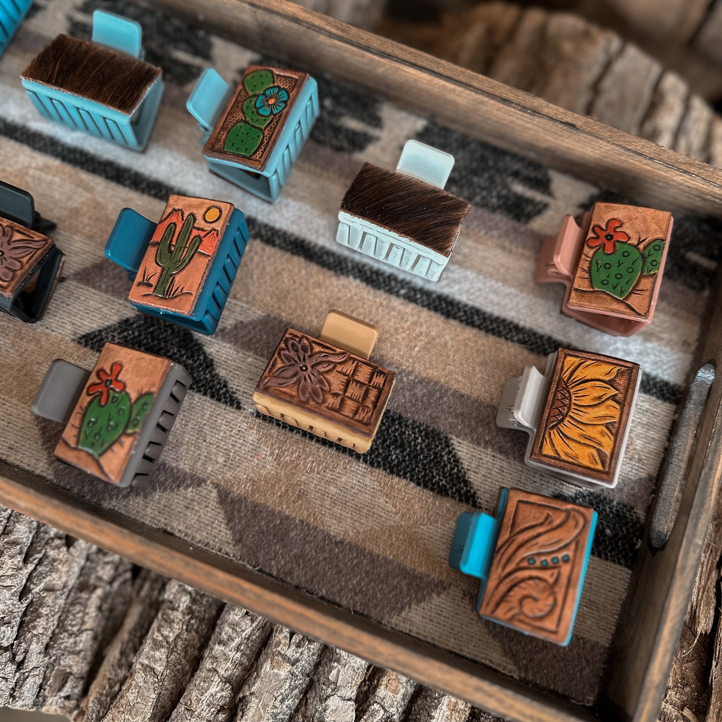 Mini Leather Hair Clips