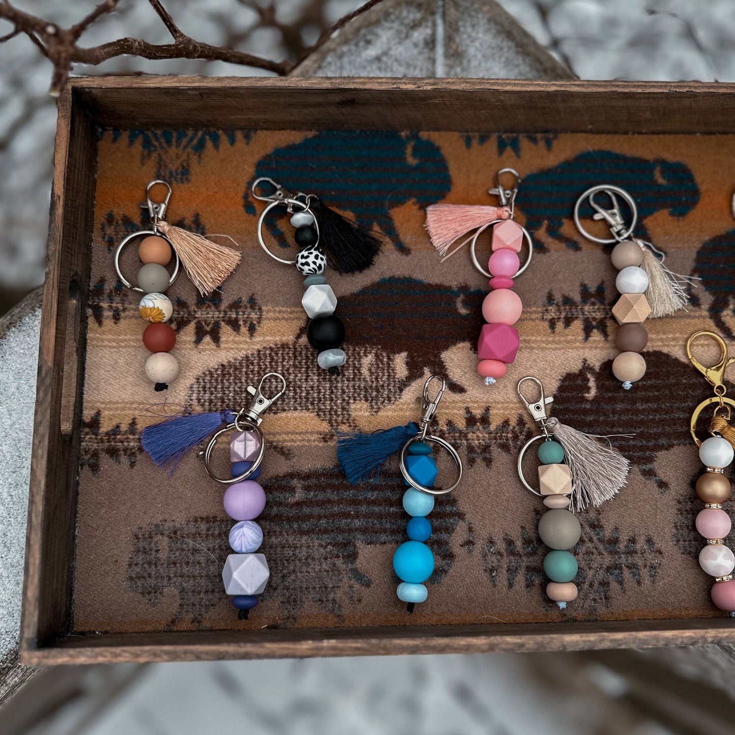 Silicone Beaded Keychain