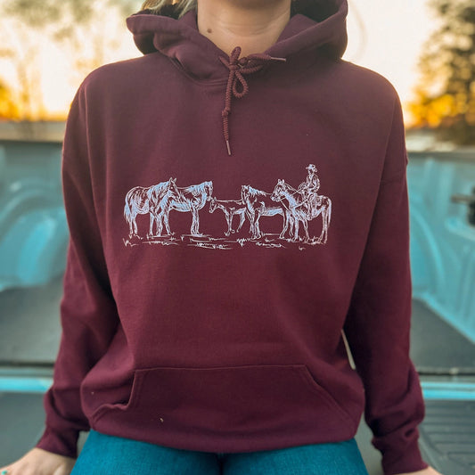Retro Horses Unisex Hoodie