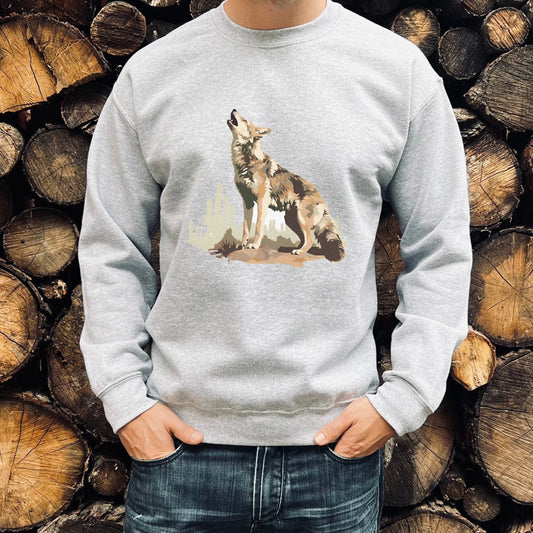 Coyote Howling Crewneck Unisex Sweatshirt