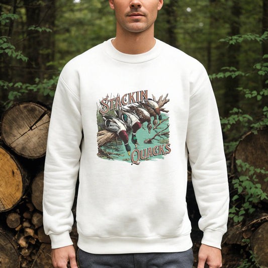 Stackin Quacks Crewneck Unisex Sweatshirt
