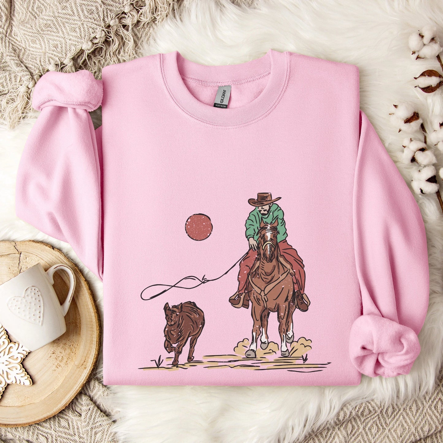 Roping Cowboy Crewneck Unisex Sweatshirt