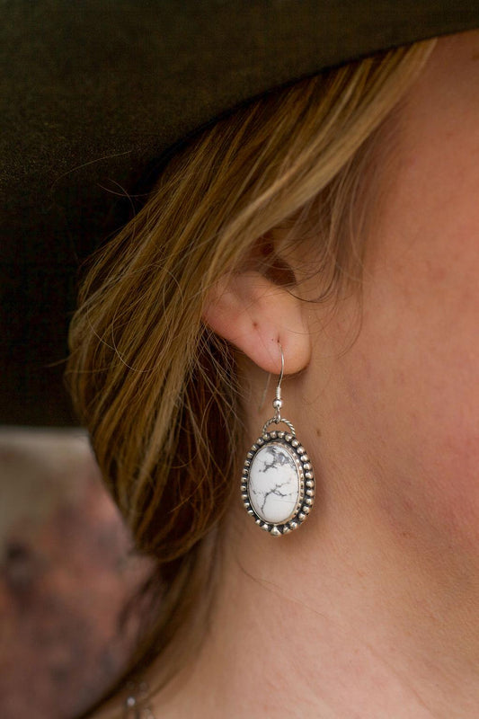 White Turquoise Drop Earrings