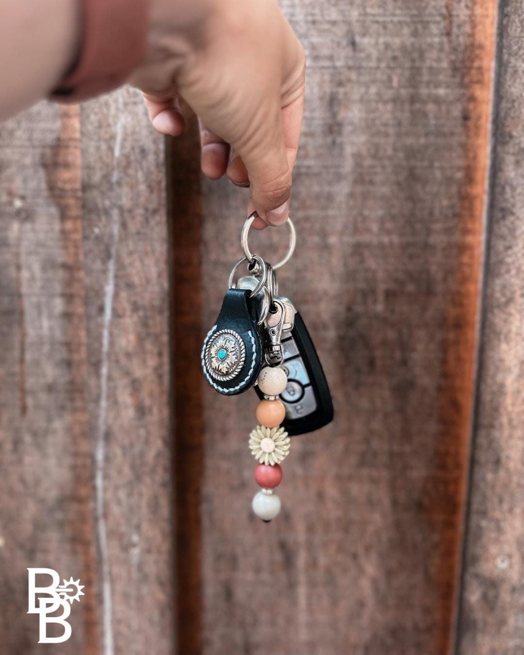 Handmade Concho Leather Keychains