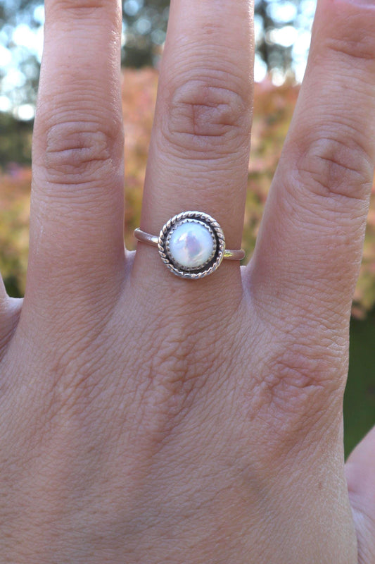 Mother of Pearl Sterling Silver Ring