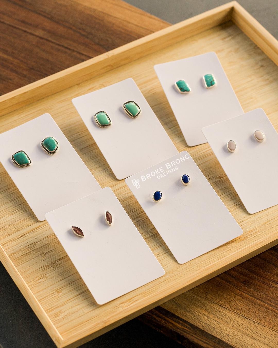 Mississippi Pink Shell 8x10mm Sterling Silver Stud Earrings