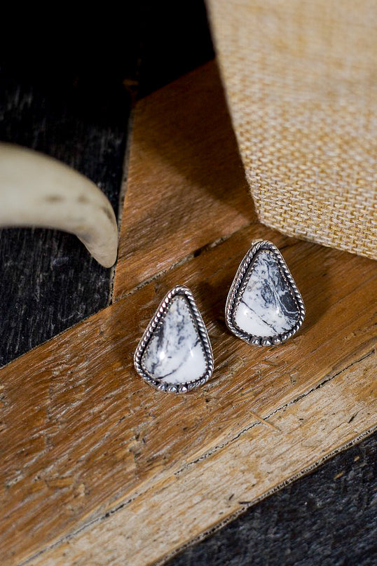 White Buffalo Stud Earrings