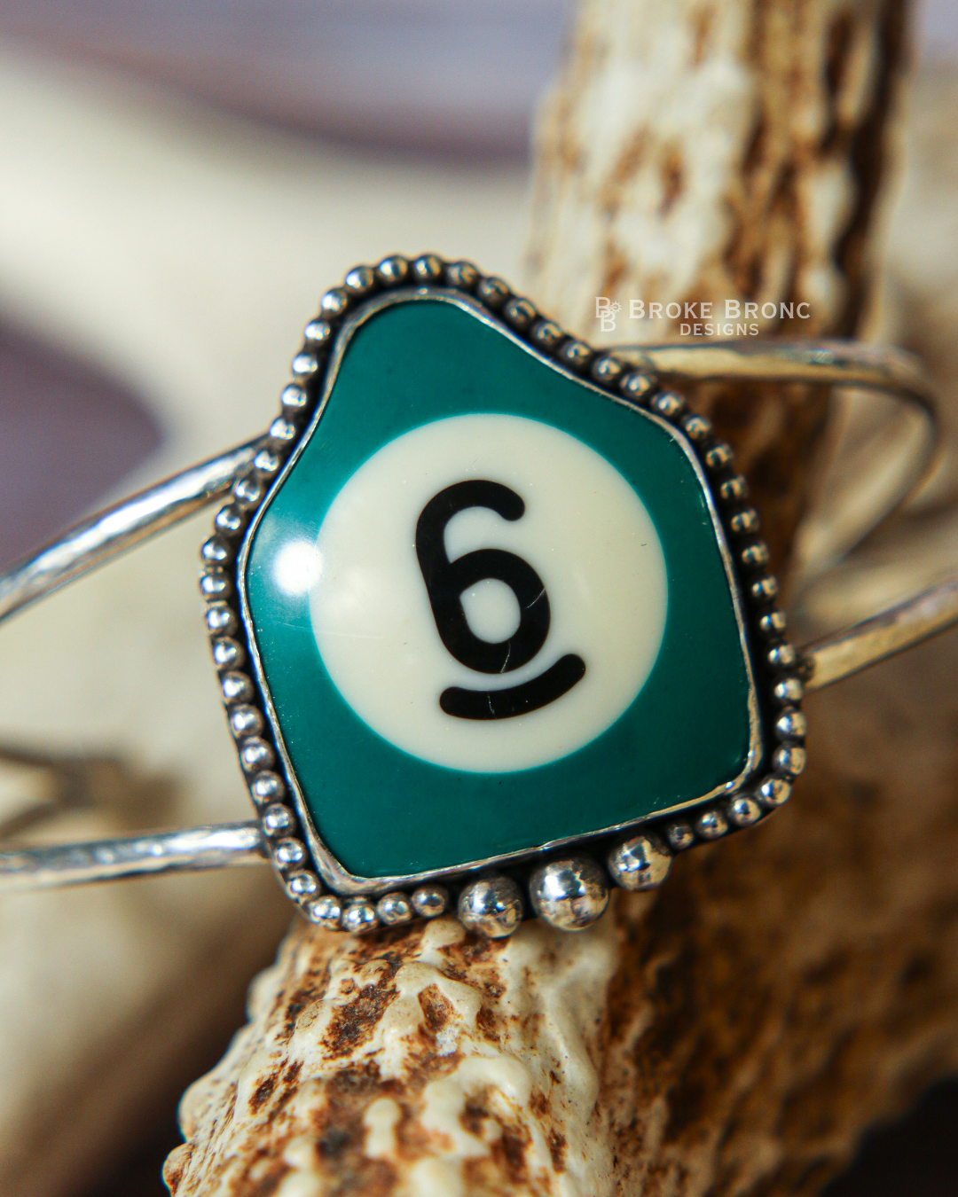 6 Ball Billiard .925 Sterling Silver Bracelet Cuff
