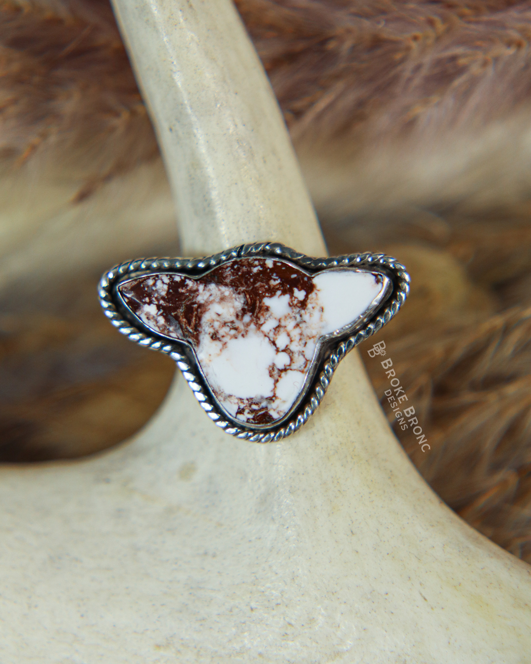 Wild Horse Cow Head Sterling Silver Ring - Size 6