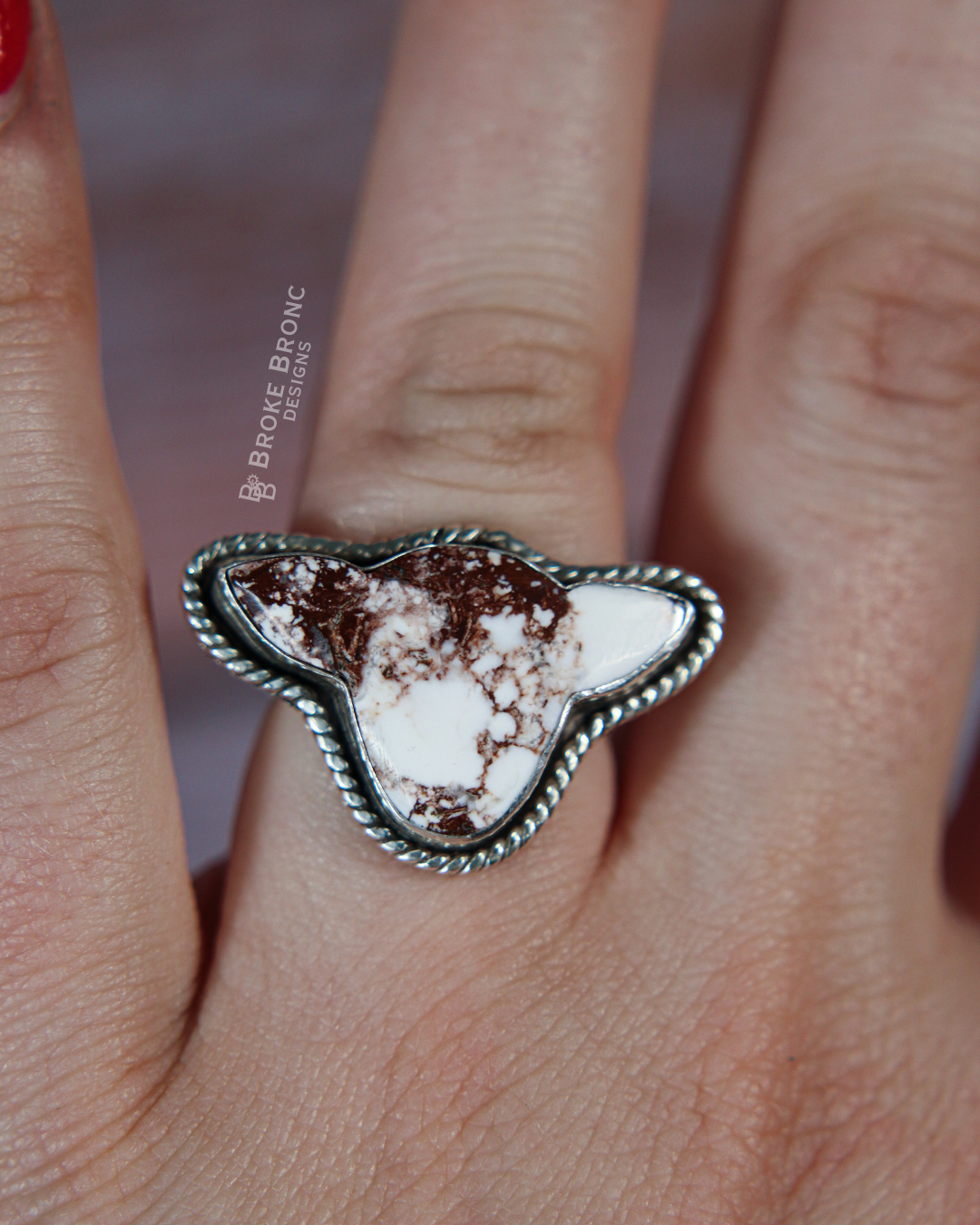 Wild Horse Cow Head Sterling Silver Ring - Size 6