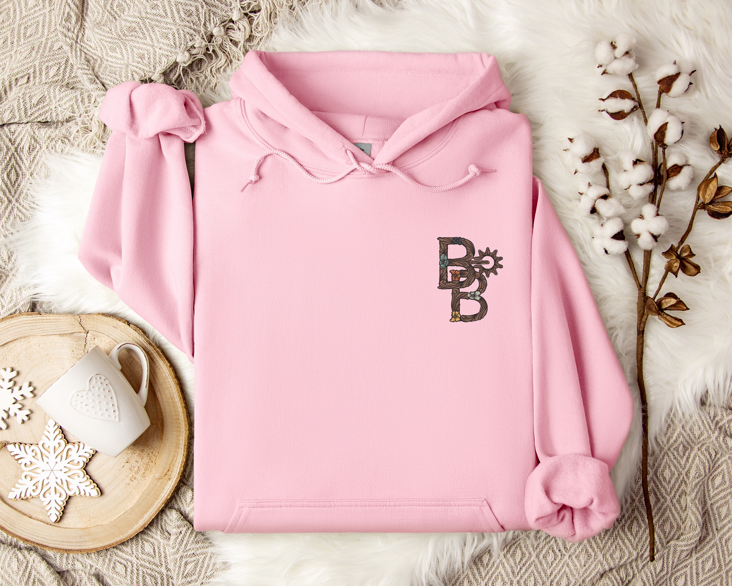 Tooled BB Designs Cattle Brand Corner Logo Unisex Hoodie