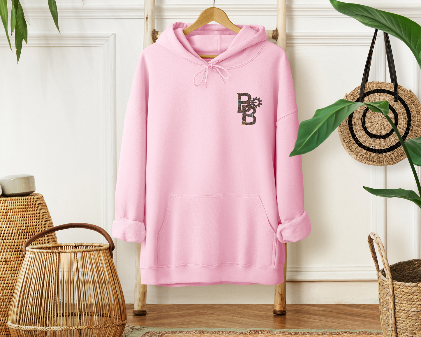 Tooled BB Designs Cattle Brand Corner Logo Unisex Hoodie