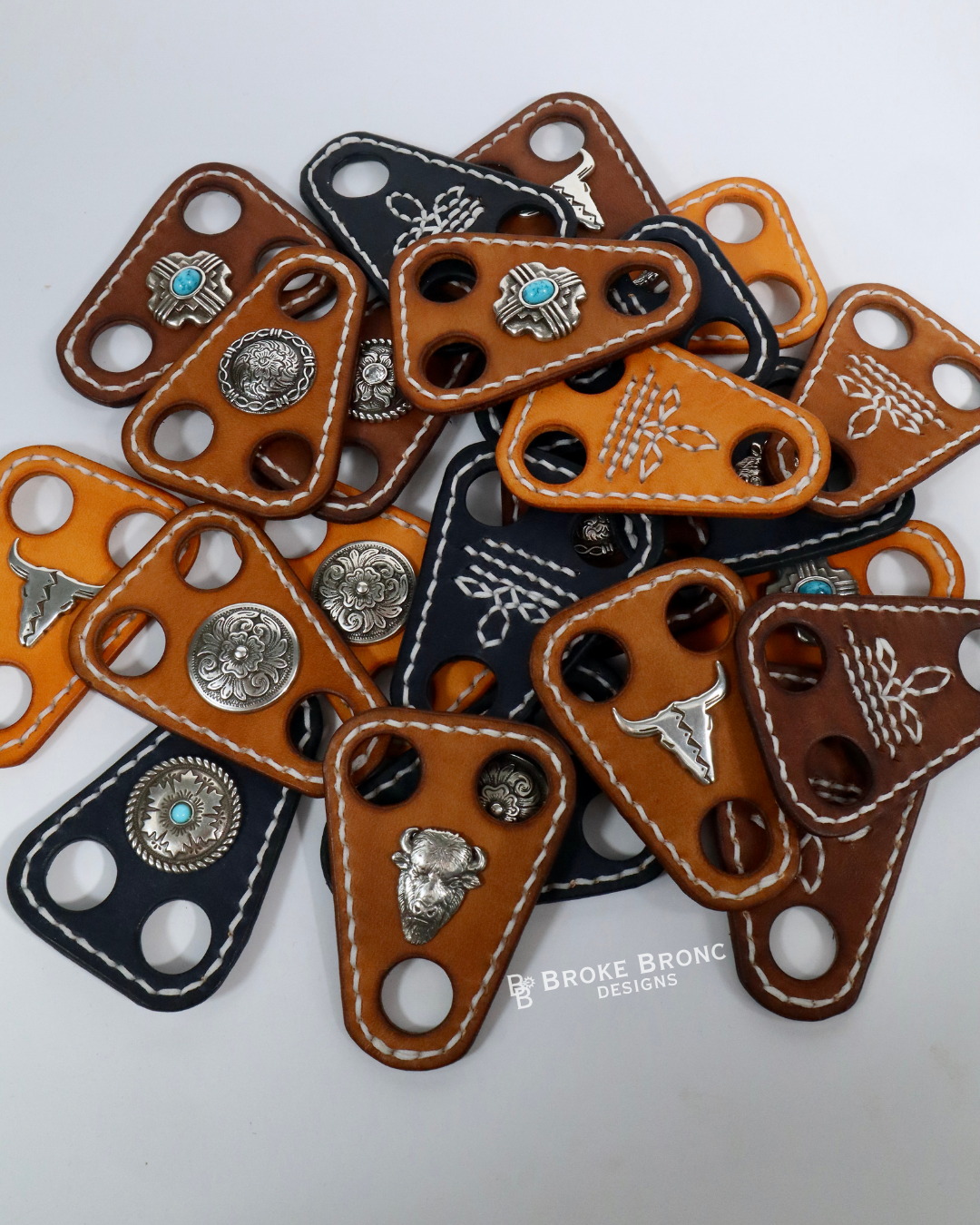 Tooled Leather Wild Rag Slides