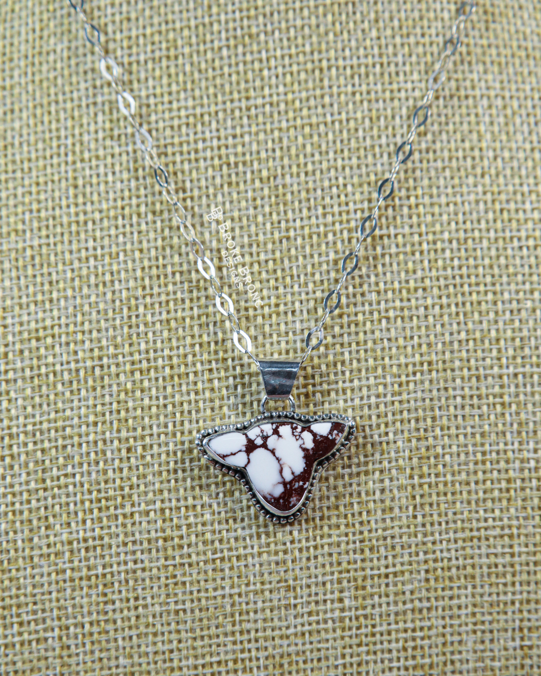 Wild Horse Cow Head Sterling Silver Necklace