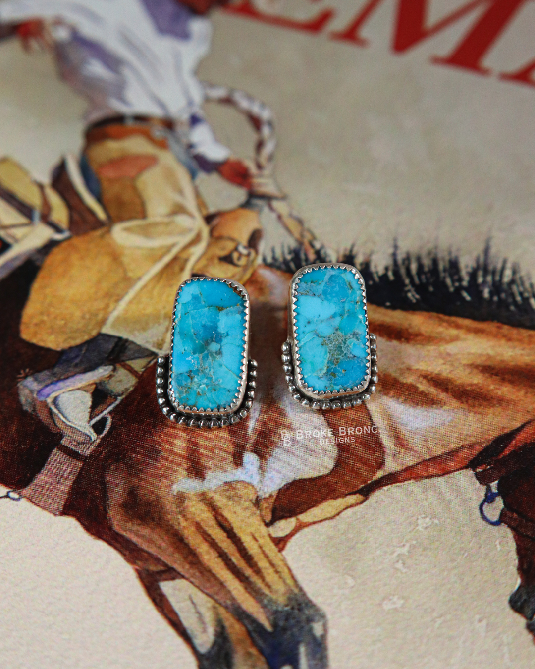 Kingman Turquoise Sterling Silver Stud Earrings