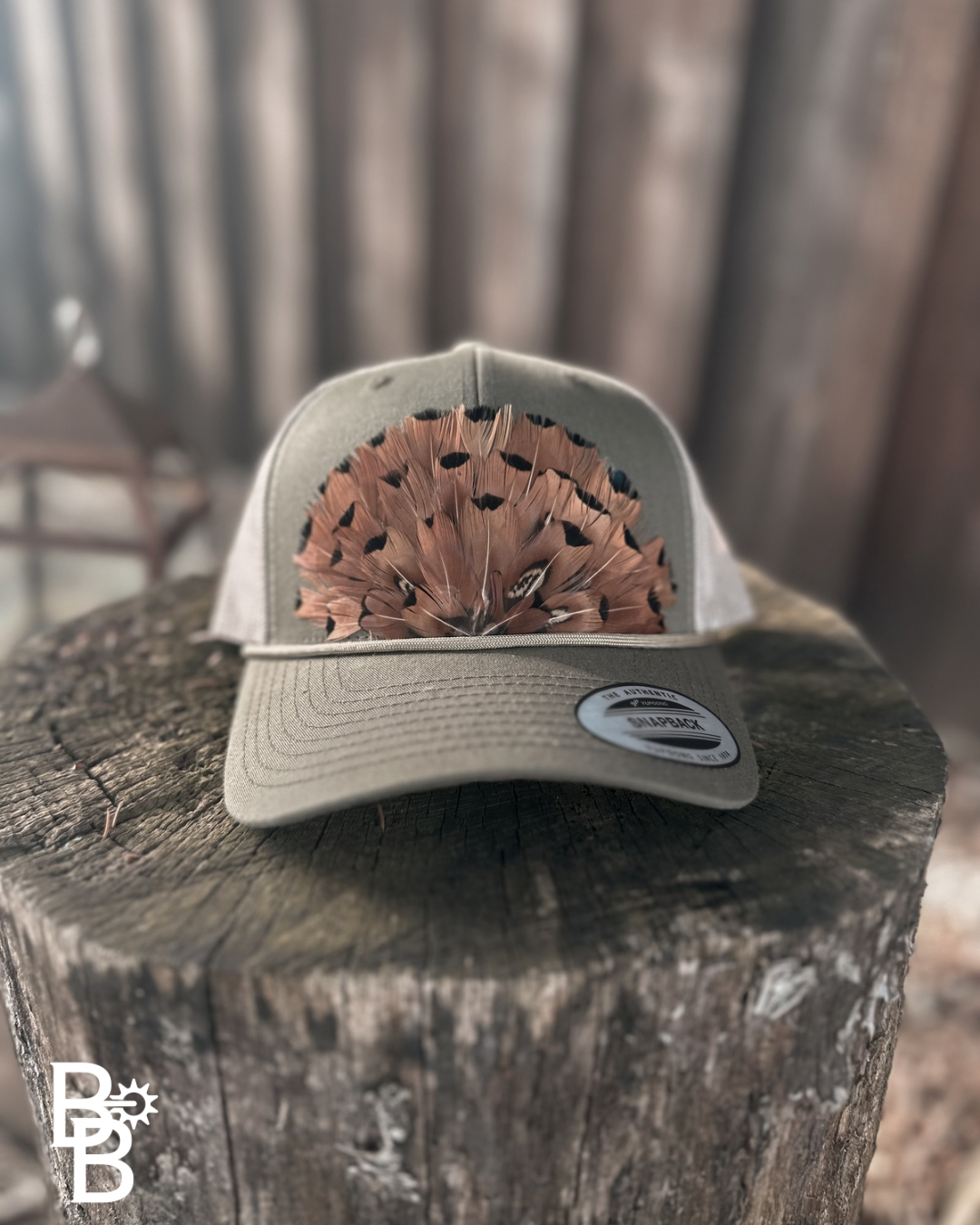 Moss Green/Khaki Feather Trucker Hat