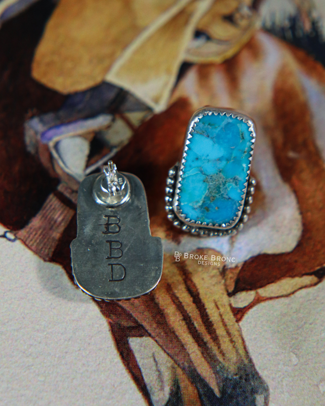 Kingman Turquoise Sterling Silver Stud Earrings