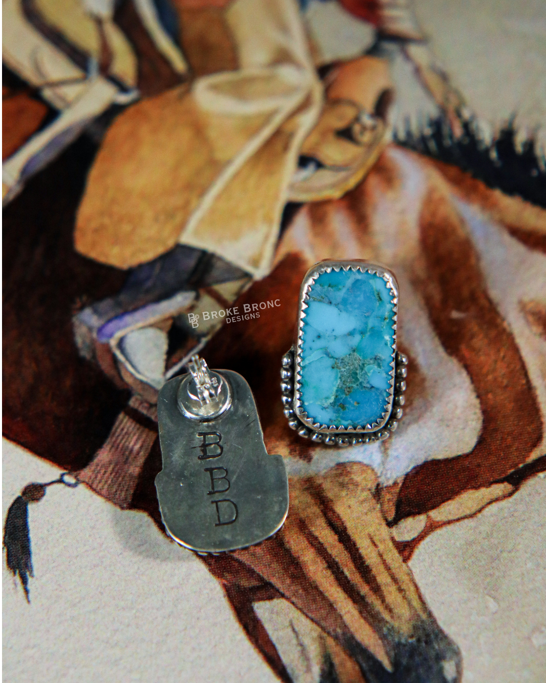 Kingman Turquoise Sterling Silver Stud Earrings