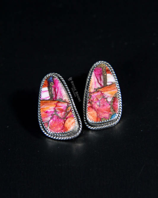 Multi Turquoise Sterling Silver Stud Earrings