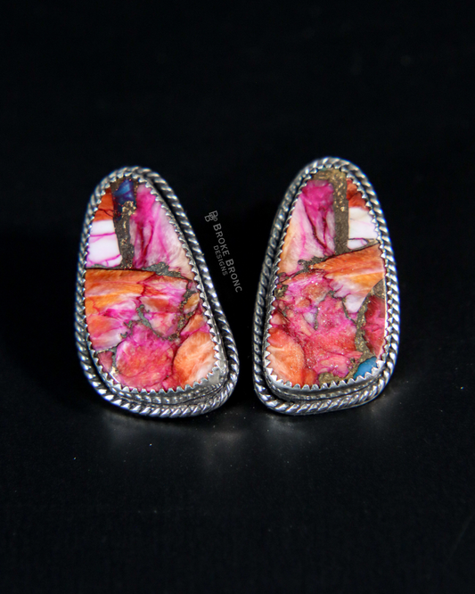 Multi Turquoise Sterling Silver Stud Earrings