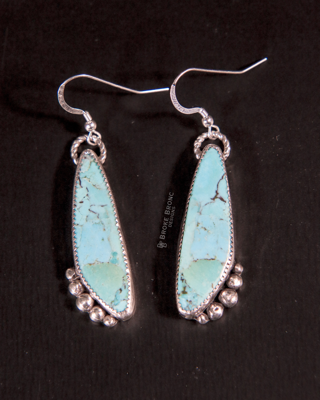 Kingman Turquoise Sterling Silver Drop Earrings