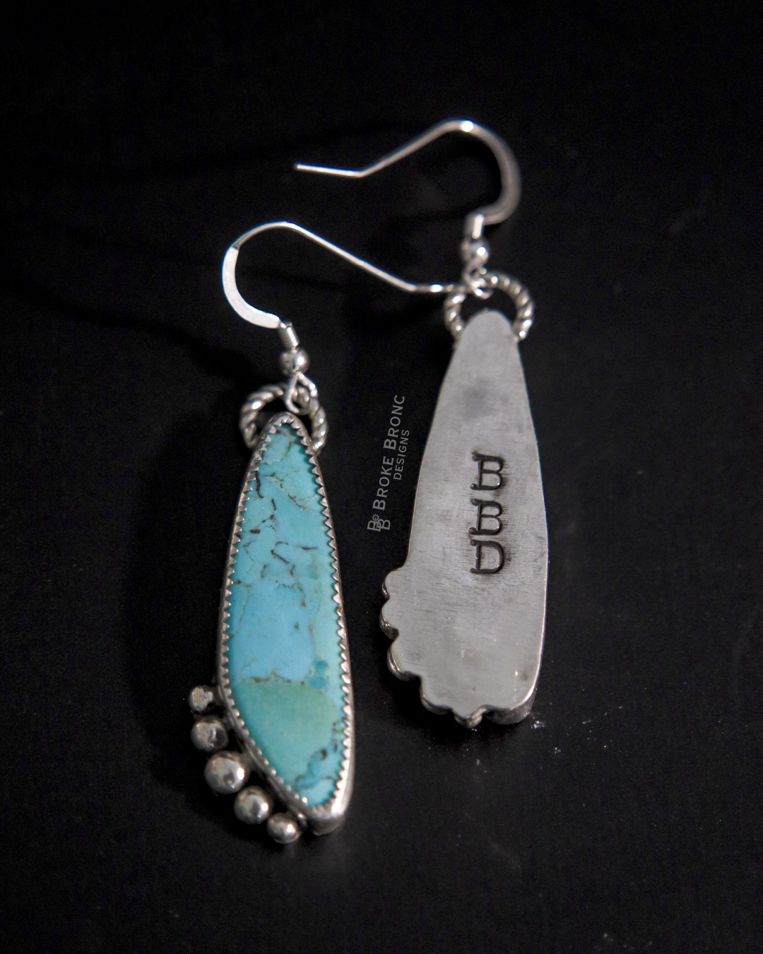 Kingman Turquoise Sterling Silver Drop Earrings