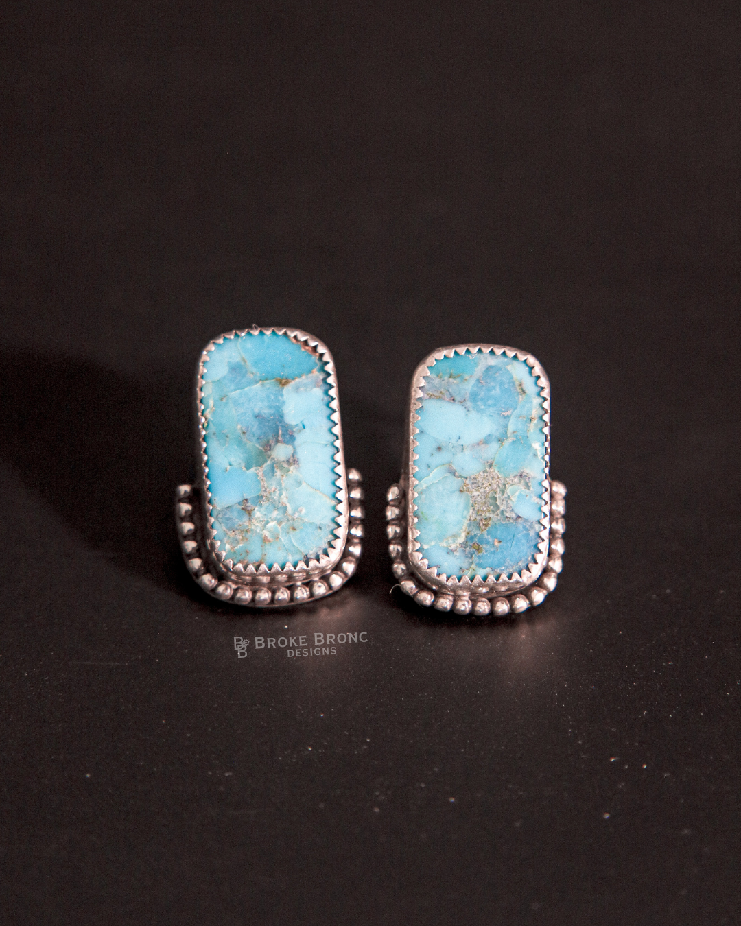 Kingman Turquoise Sterling Silver Stud Earrings