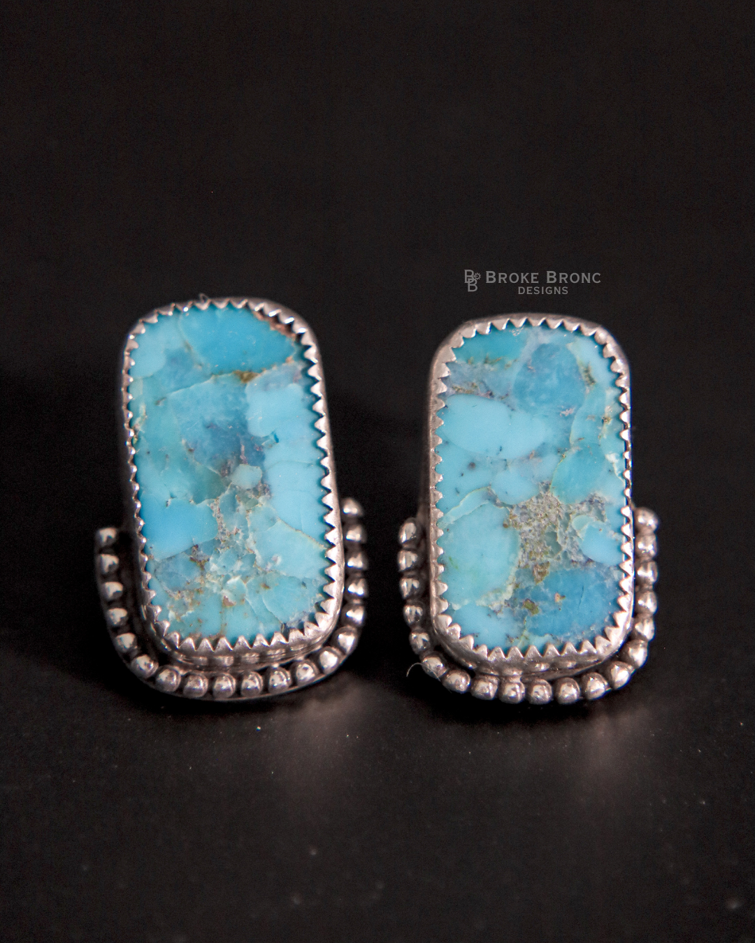 Kingman Turquoise Sterling Silver Stud Earrings