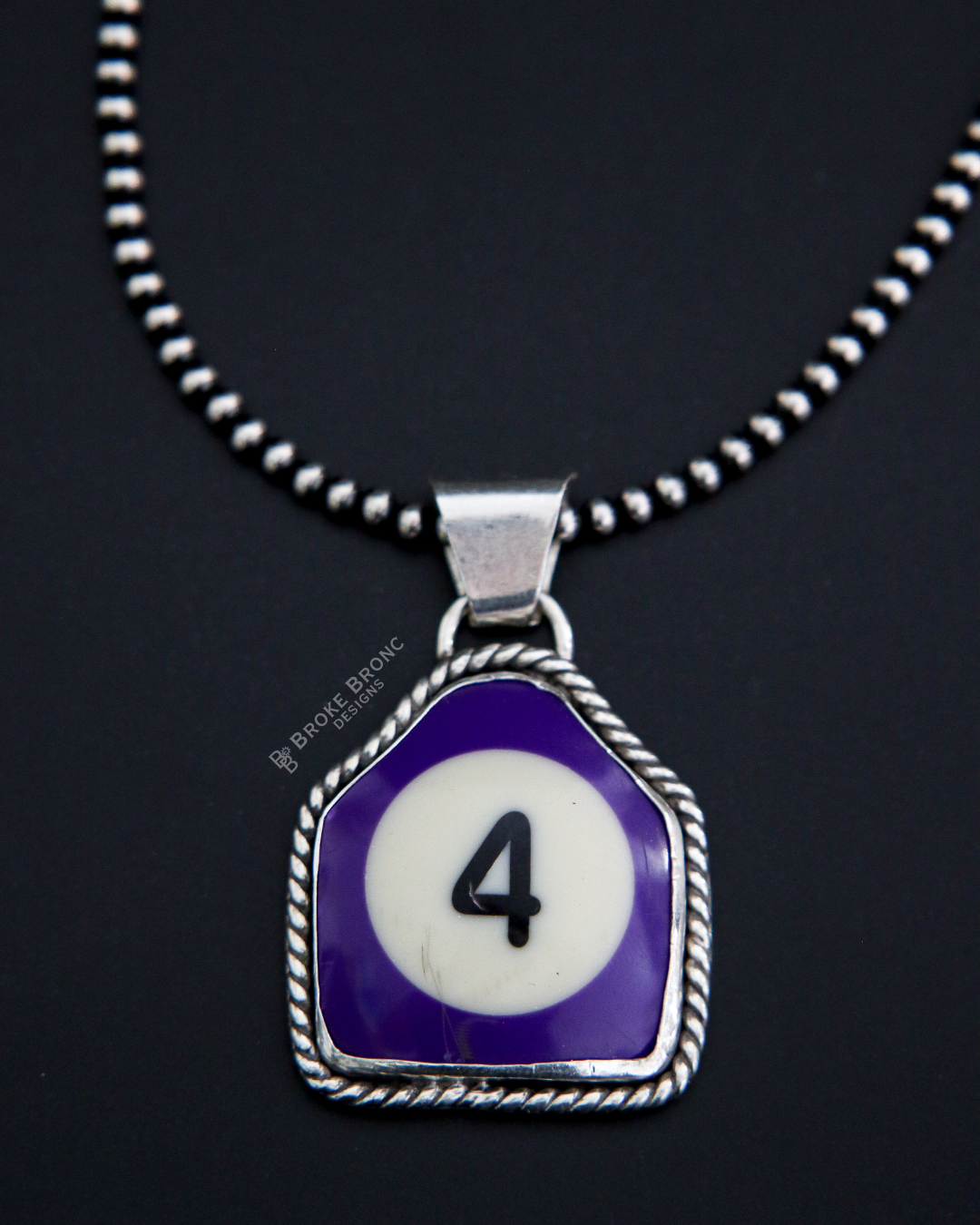 4 Ball Billiard .925 Sterling Silver Pendant