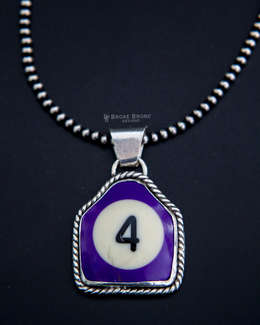 4 Ball Billiard .925 Sterling Silver Pendant