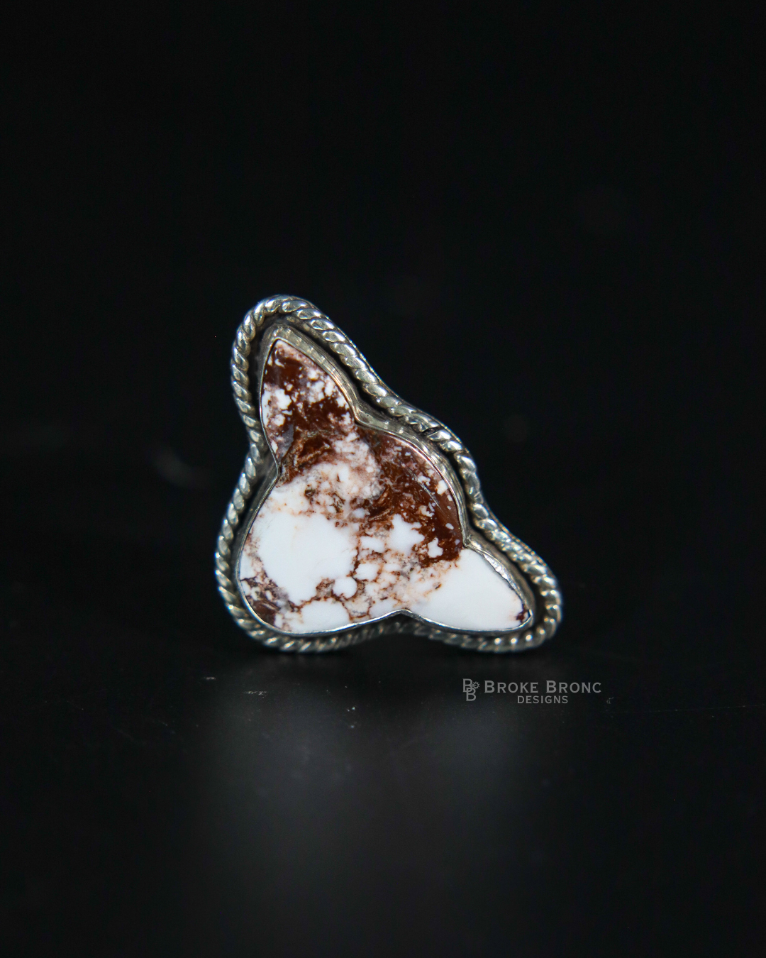 Wild Horse Cow Head Sterling Silver Ring - Size 6