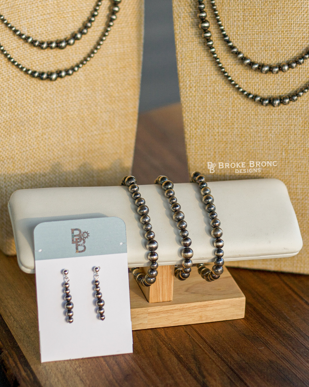 Authentic Sterling Silver Navajo Pearl Bracelet 6-8mm 6-8"