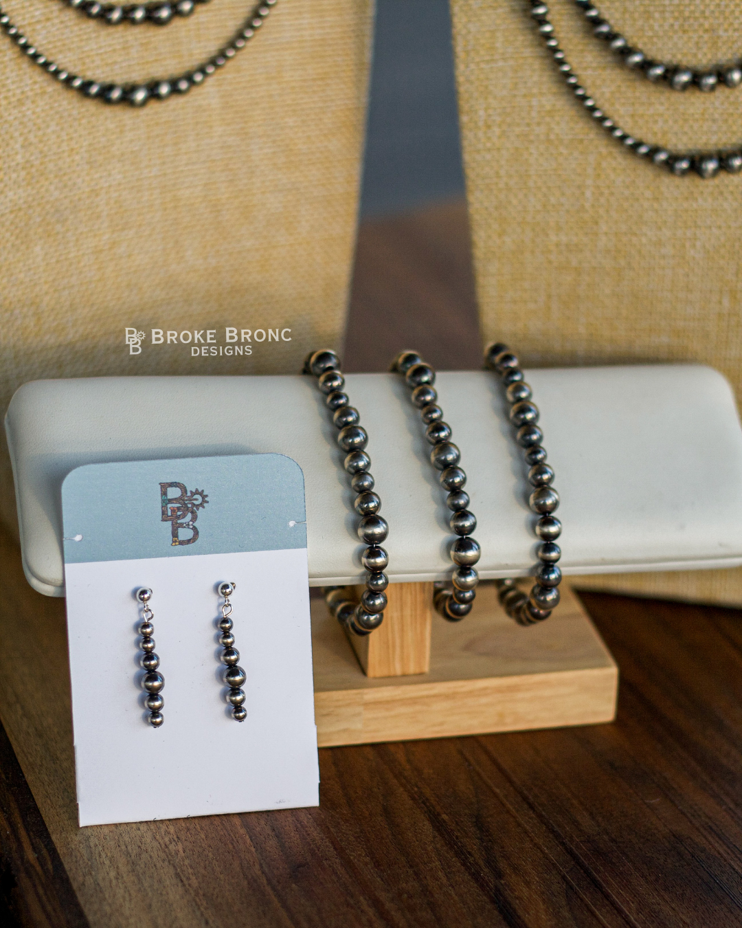 Authentic Sterling Silver Navajo Pearl Bracelet 6-8mm 6-8"