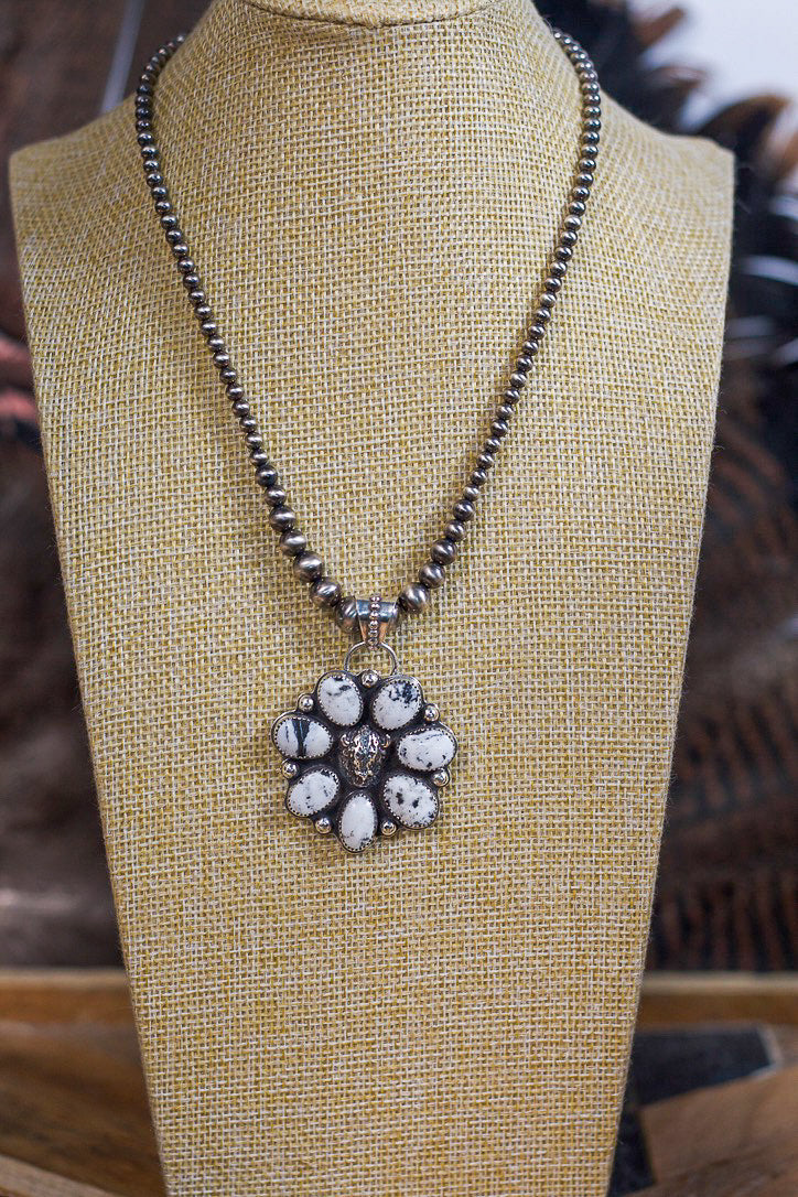 White Buffalo Cluster Pendant