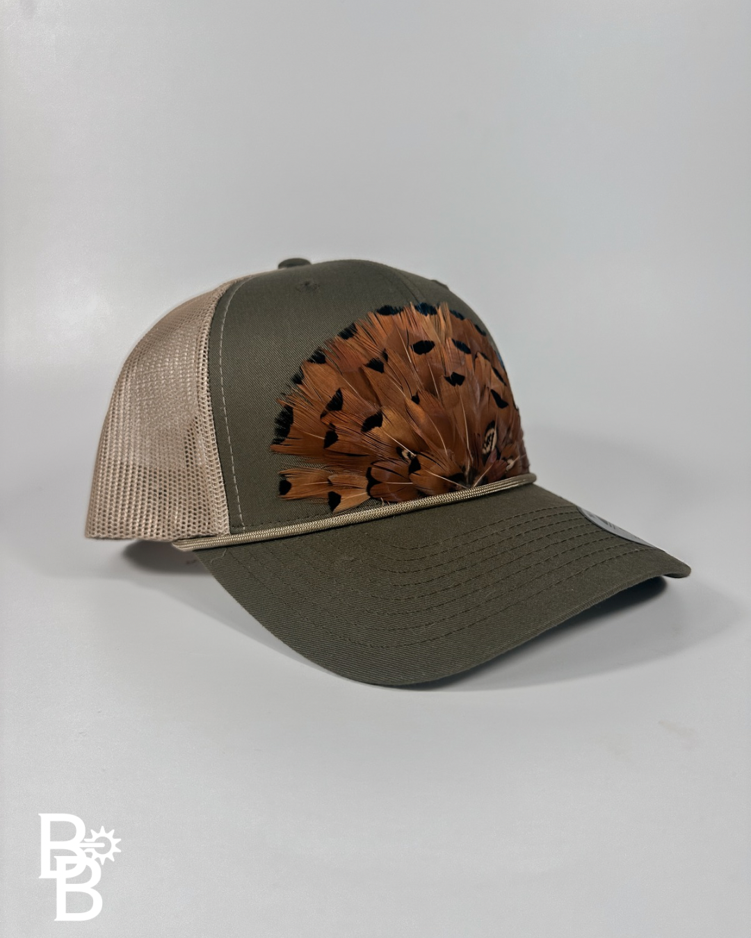 Moss Green/Khaki Feather Trucker Hat