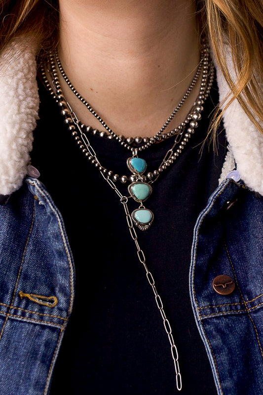 3 Tier Lone Mountain Turquoise Pendant