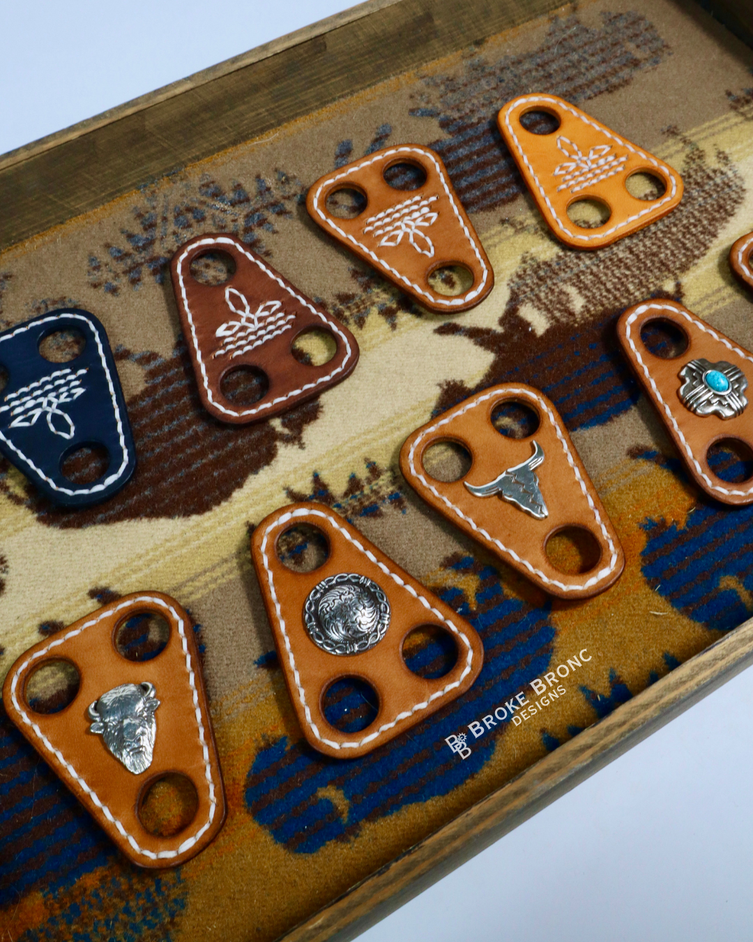 Tooled Leather Wild Rag Slides