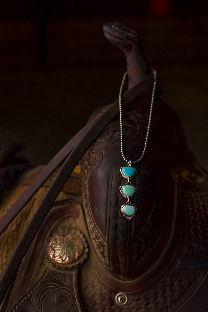 3 Tier Lone Mountain Turquoise Pendant
